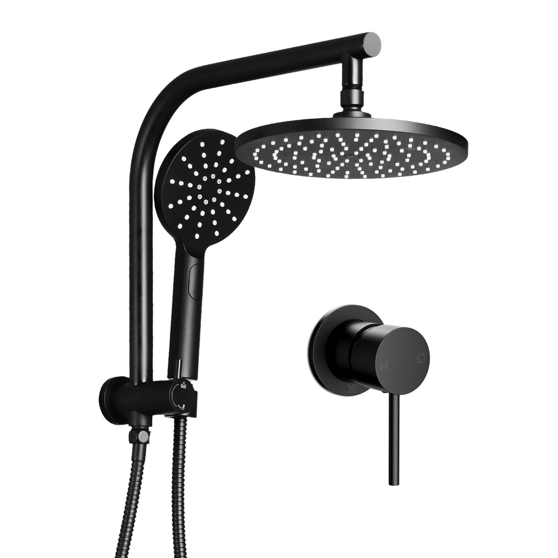 Cefito Rain Shower Head Set with Handheld Mixer Brass Chrome 9 inch