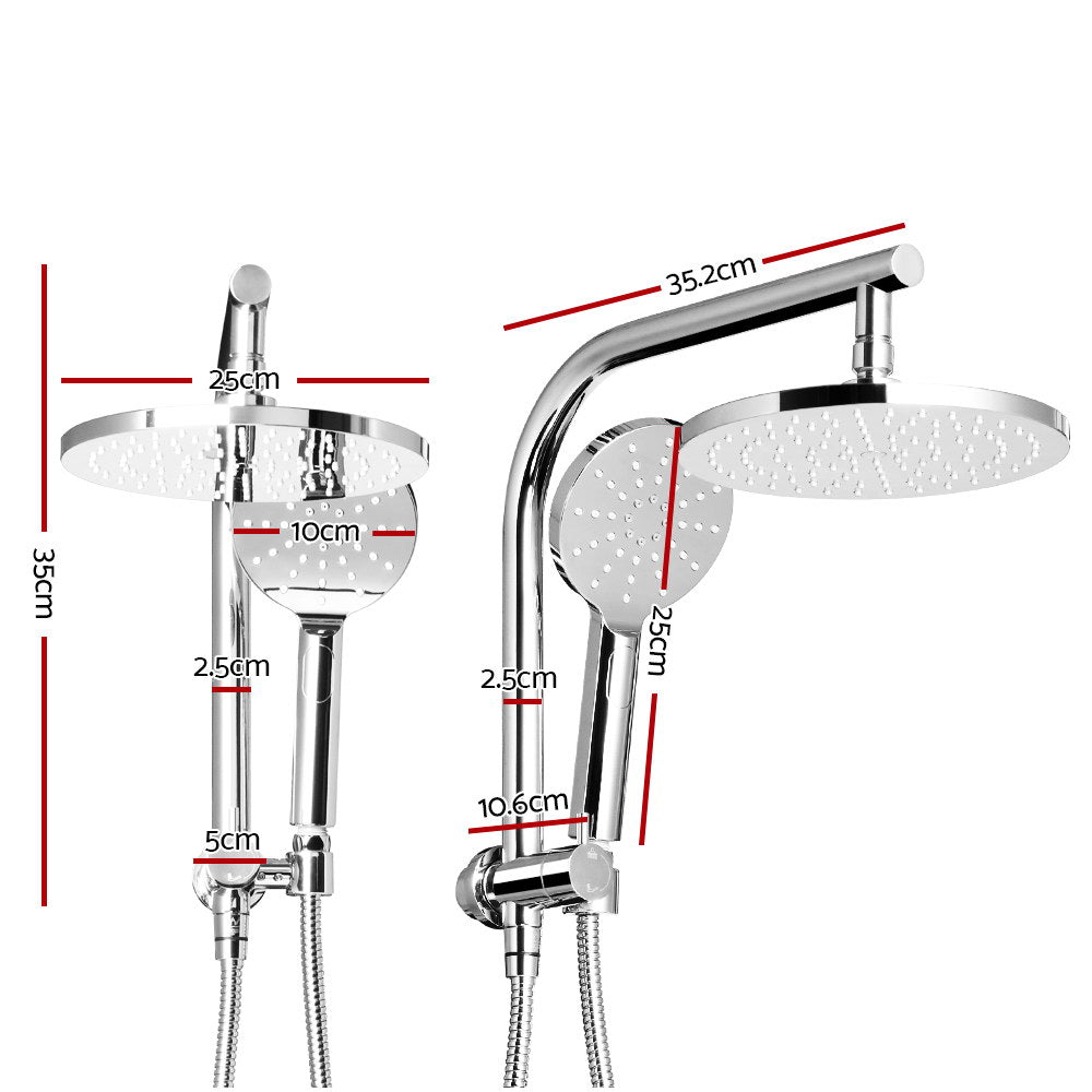Cefito Rain Shower Head Set with Handheld High Pressure Chrome