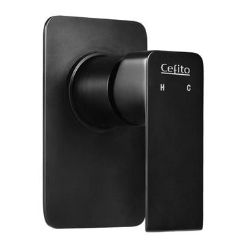 Cefito Wall Mounted Shower Mixer Tap Matte Black Solid Brass