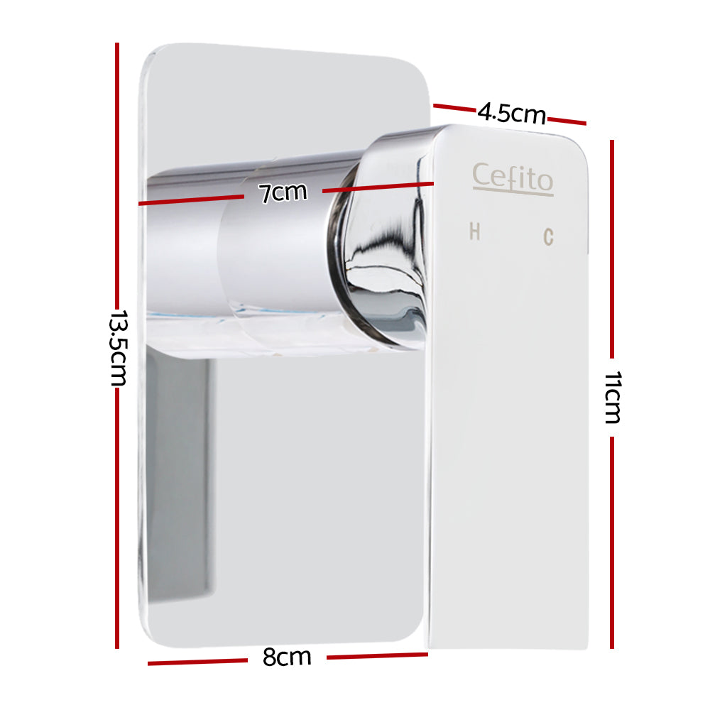 Cefito Shower Mixer Tap Wall Mounted Polished Chrome