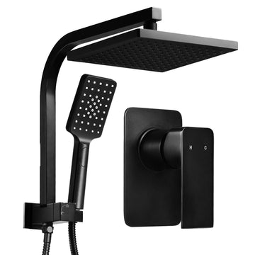 Cefito Square Shower System with Mixer Tap 8 inch Rainfall Handheld Matte Black