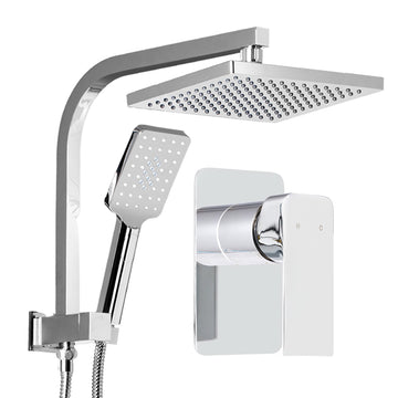 Cefito Square Shower System with Mixer Tap 8 inch Rainfall Handheld Chrome