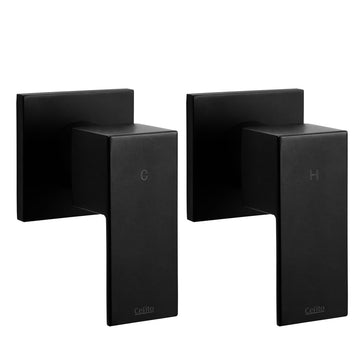 Cefito Basin Mixer Tap Wall Mounted Hot and Cold Indicators Black