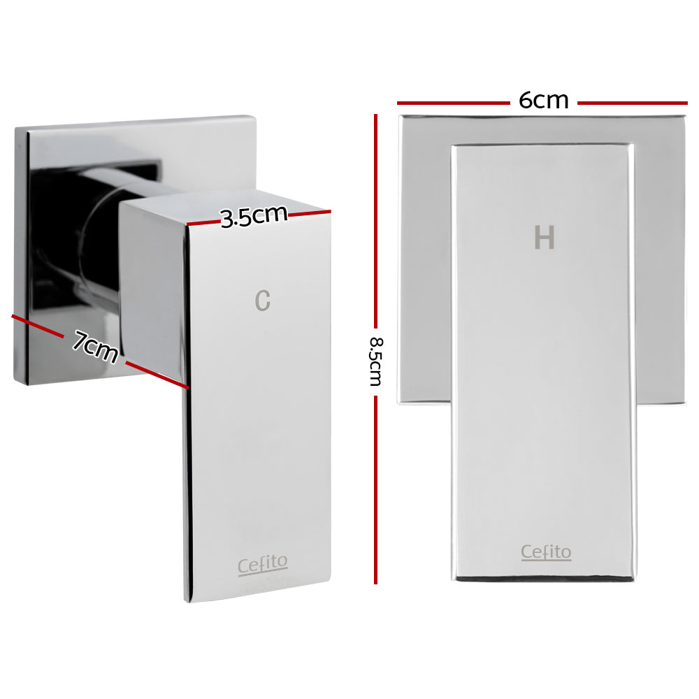 Cefito Basin Mixer Tap Wall Mounted Hot and Cold Indicators Chrome