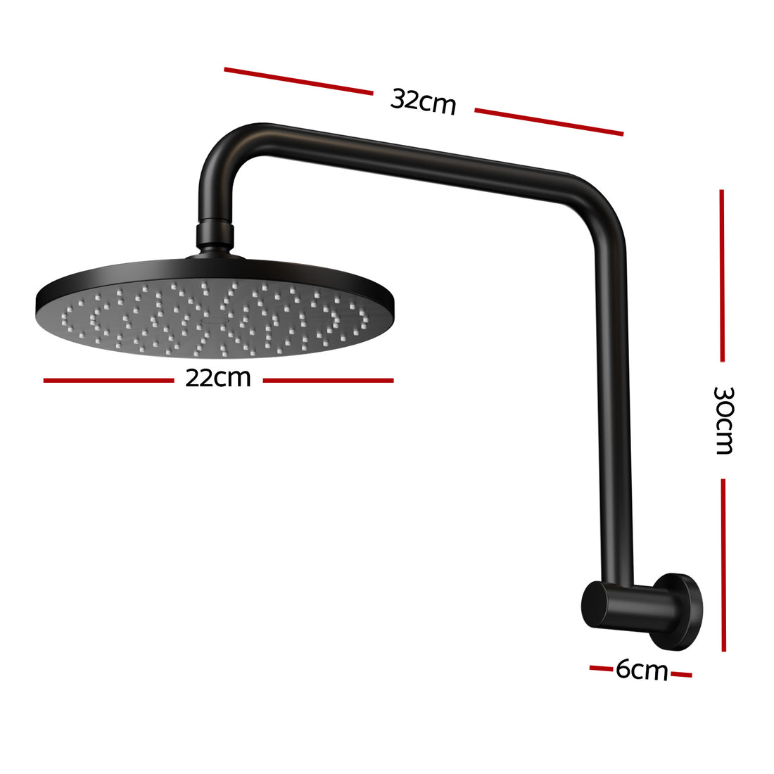 High Pressure Rain Shower Head 9 inch Black Wall Mounted Solid Brass