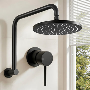 Cefito Rain Shower Head Wall Mounted with Mixer 230mm Matt Black