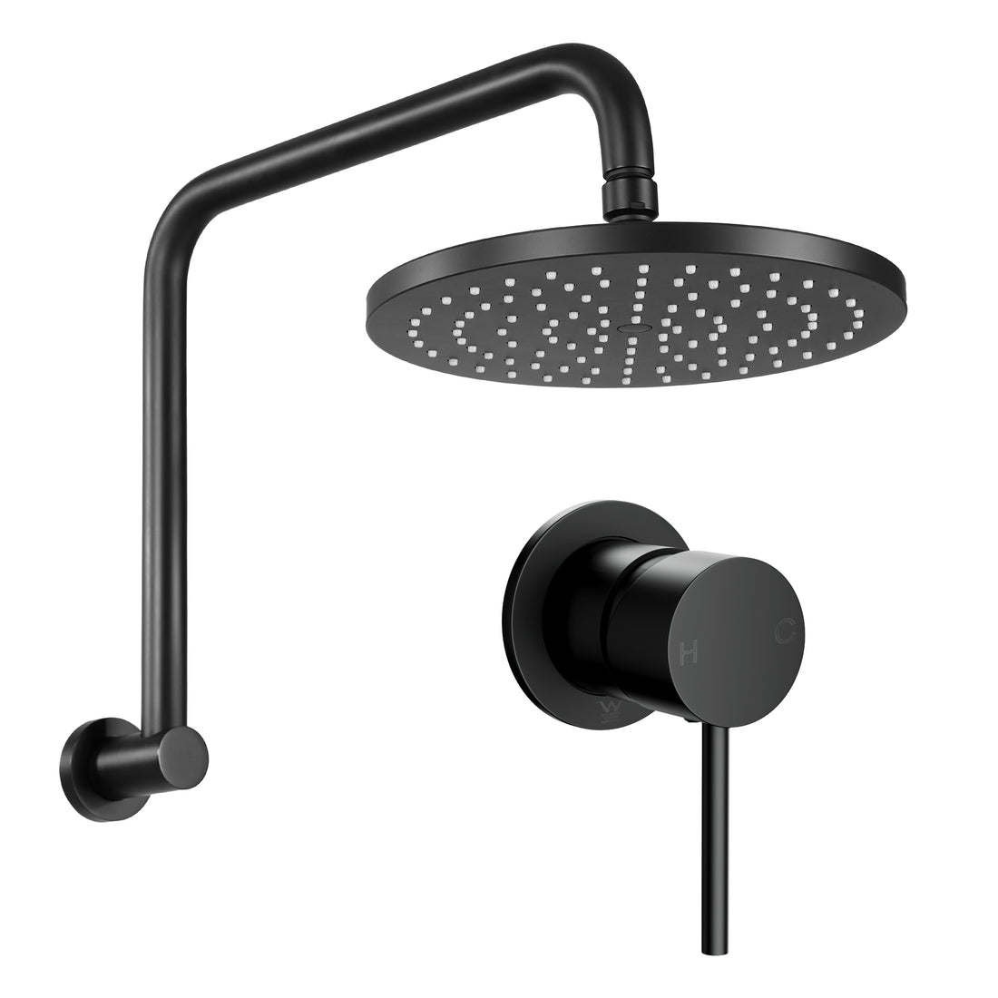 Cefito Rain Shower Head Wall Mounted with Mixer 230mm Matt Black