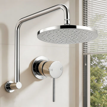 Cefito Rain Shower Head Wall Mounted with Mixer 230mm Silver