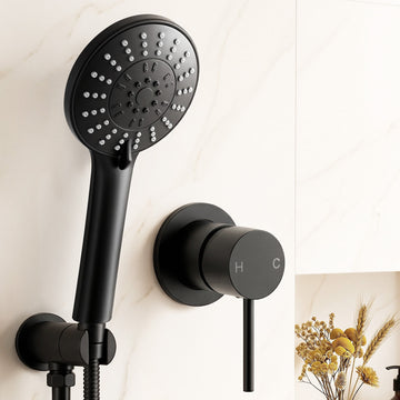 Cefito 4.5in Handheld Shower Head Round with Wall Mixer Chrome
