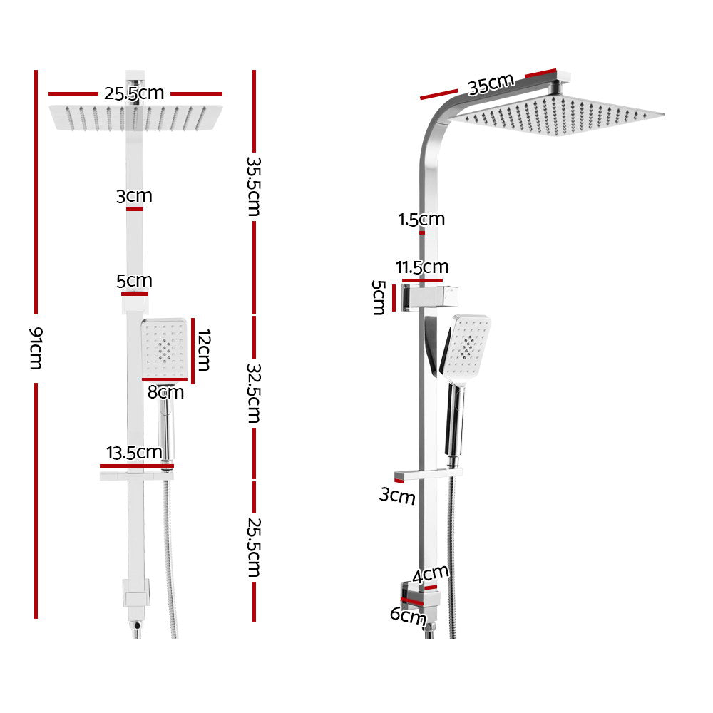 Cefito 10 inch Rain Shower Head Set Handheld High Pressure Chrome