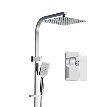 Cefito Shower System with Mixer Tap Rainfall 10-inch Brass Chrome