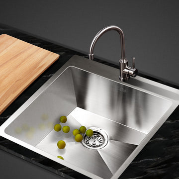 Cefito Kitchen Sink 53x50cm 304 Stainless Steel Single Bowl Silver