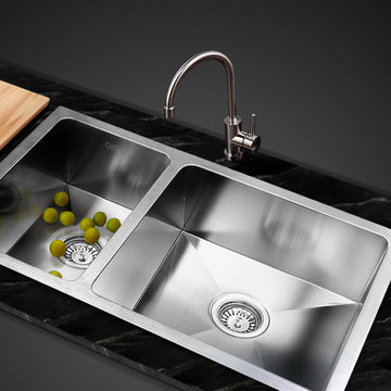 Cefito 71x45cm Stainless Steel Double Bowl Kitchen Sink Silver