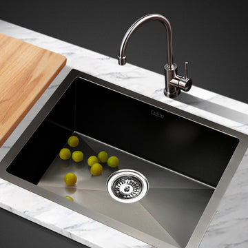 Cefito Black Stainless Steel Kitchen Sink Single Bowl 45CM