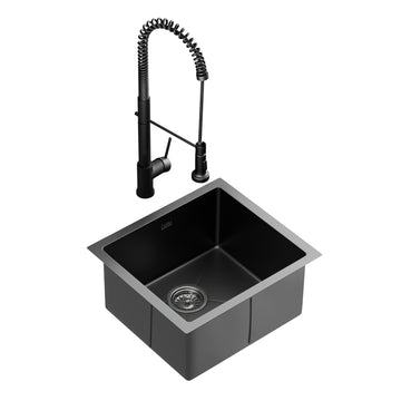 Cefito 51cm Kitchen Sink with Pull Out Tap Black