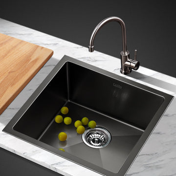 Cefito Black Stainless Steel Kitchen Sink Single Bowl 51CM