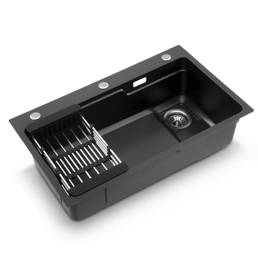 Cefito Nano Kitchen Sink 304 Stainless Steel Single Bowl Black 75cm