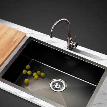 Cefito Black Stainless Steel Kitchen Sink Single Bowl 60CM
