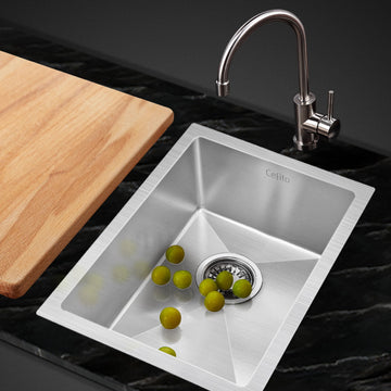 Cefito Nano Kitchen Sink 304 Stainless Steel Single Bowl Silver 44cm