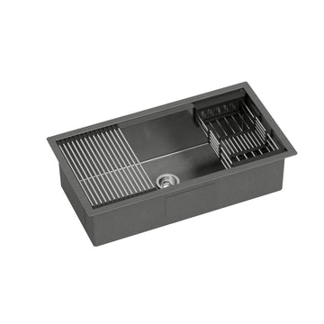 Cefito 304 Stainless Steel Single Bowl Kitchen Sink 81x45cm Black