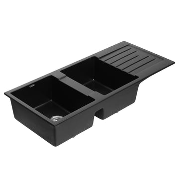 Cefito Granite Stone Kitchen Sink Double Bowl Black 116cm