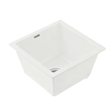 Cefito Granite Stone Kitchen Sink Single Bowl White 38cm