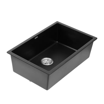 Cefito Granite Stone Kitchen Sink Single Bowl Black 70cm