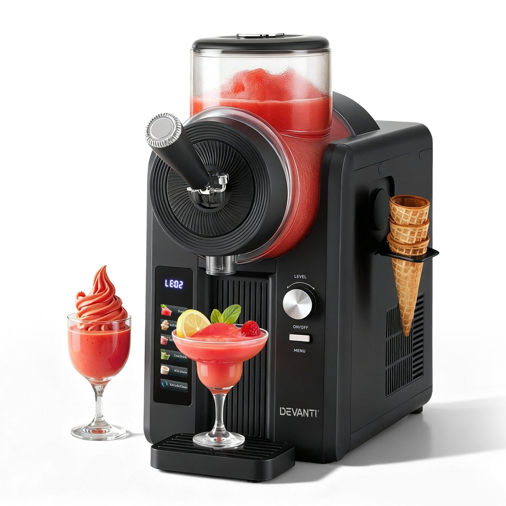 Devanti 2L Slushie and Ice Cream Maker Black
