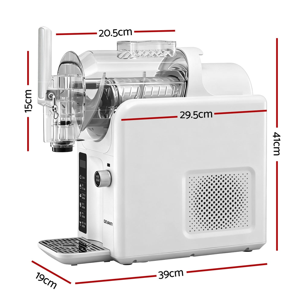 Devanti 5in1 Slushie and Ice Cream Maker with Compressor 2L White