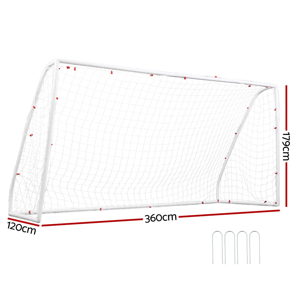 Everfit Soccer Football Goal 12FT UPVC Frame Weatherproof with PE Mesh