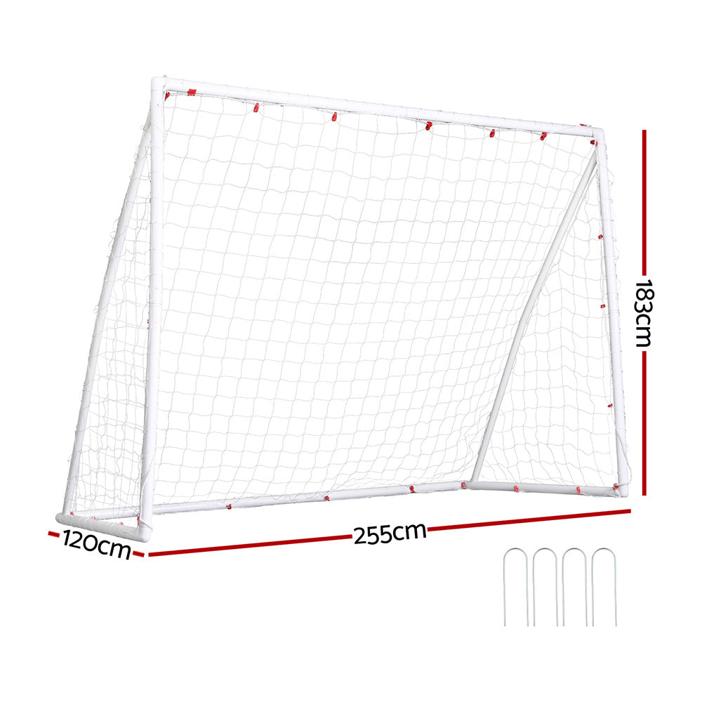 Everfit Soccer Football Goal 8FT UPVC Frame Weatherproof with PE Mesh