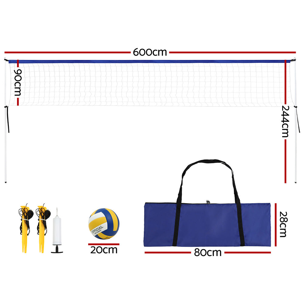 Everfit Portable 6m Volleyball Net Set with Ball and Pump
