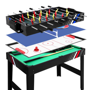 4-in-1 Multi-Game Table Soccer Pool Hockey Tennis 121cm
