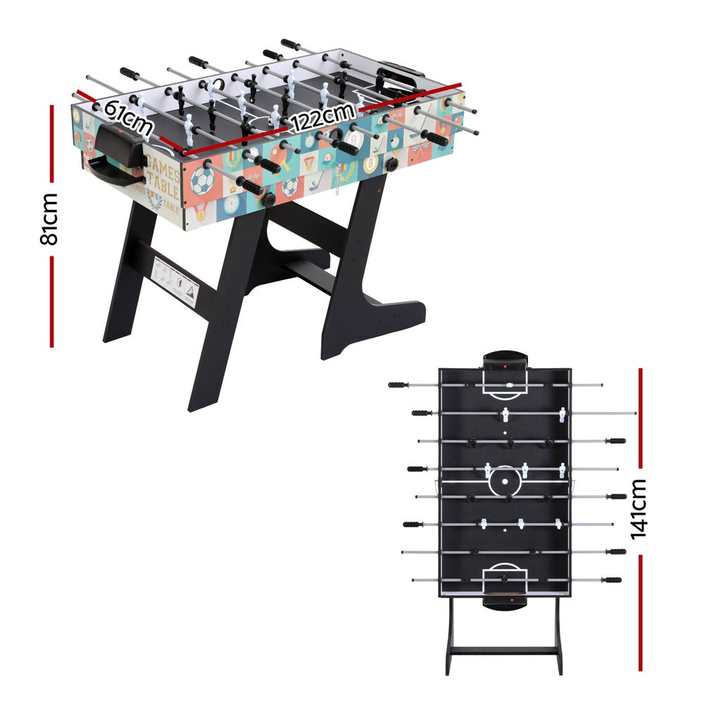 Foldable 4-in-1 Multi-Game Table with Foosball Table Tennis Pool Hockey