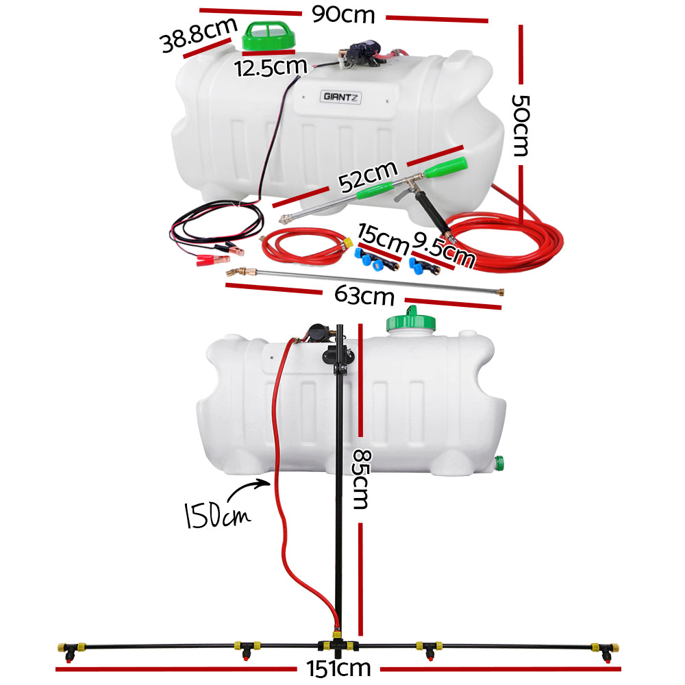 Giantz Weed Sprayer 80 PSI Self-Priming Pump 100L