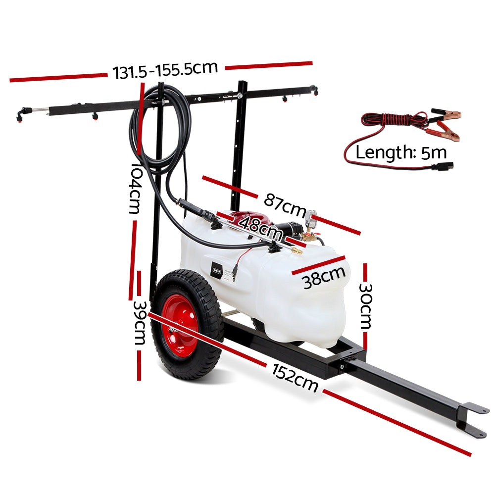 Giantz Weed Sprayer 60L with Trailer Mounted 1.5m Boom
