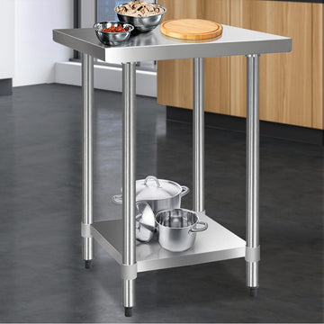Cefito Stainless Steel Kitchen Bench 430 with Adjustable Shelf