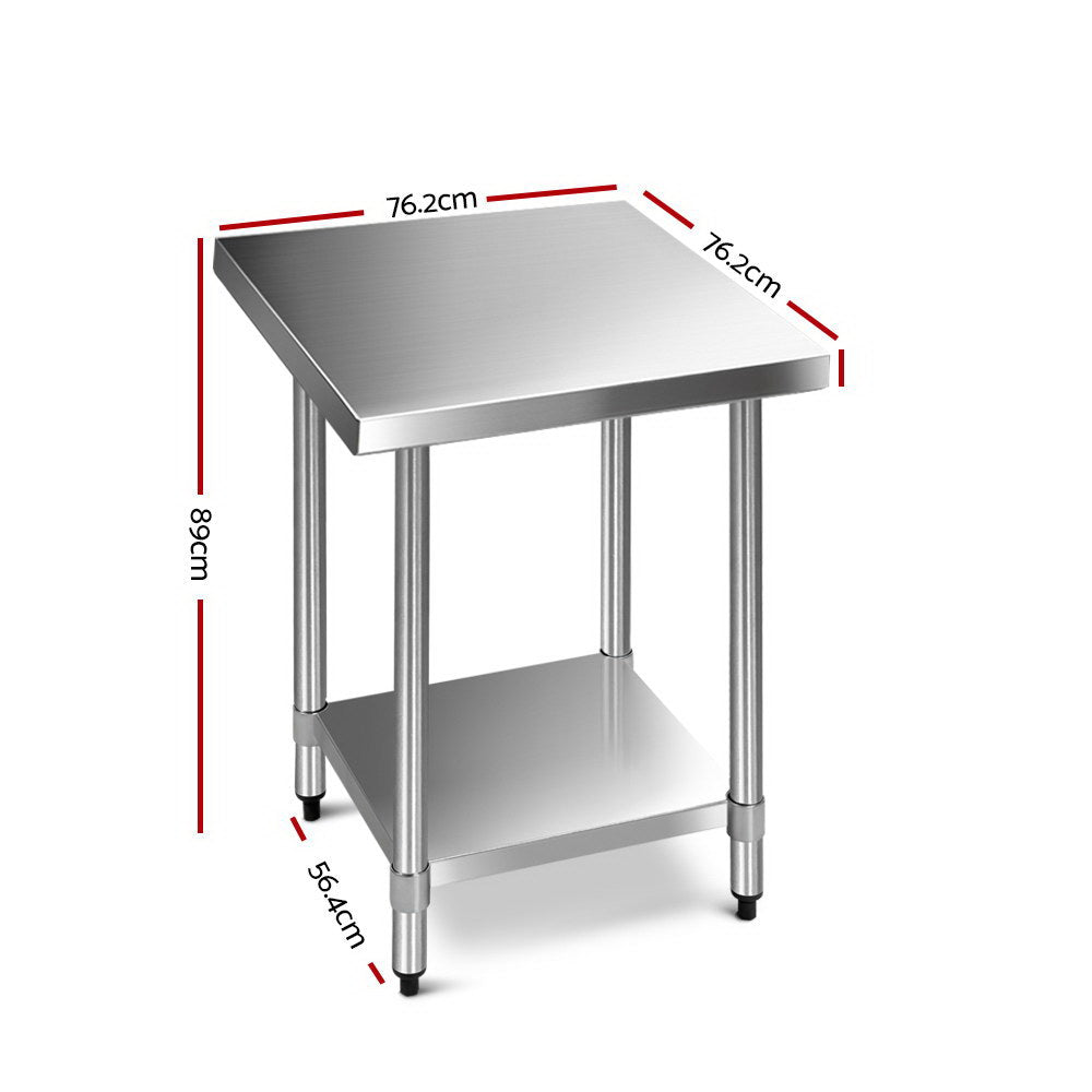 Cefito Stainless Steel Kitchen Bench 760mm Square