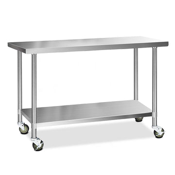 Cefito 430 Stainless Steel Kitchen Bench on Wheels 1524x610mm