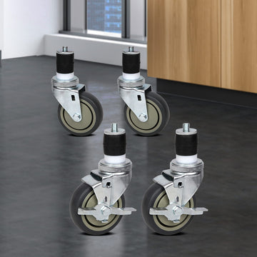 Cefito Castor Wheels Set of 4 with Side Lock Brake 100mm