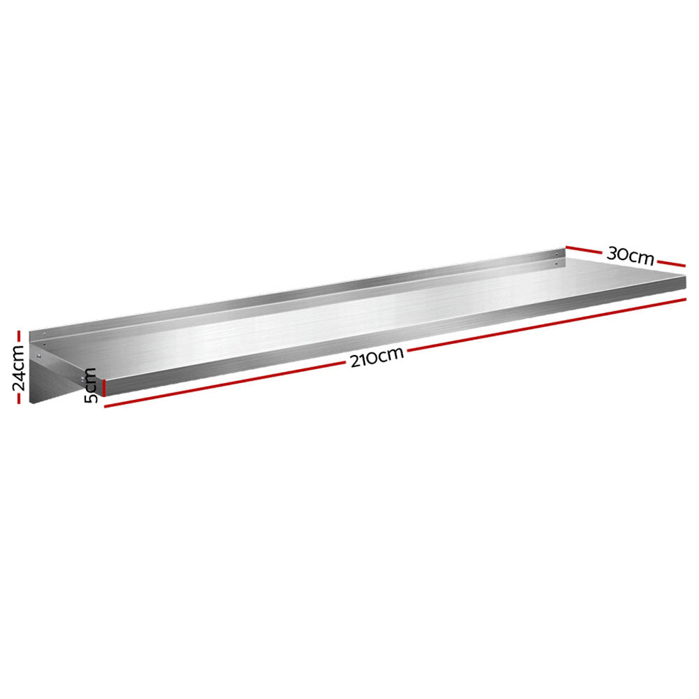 Cefito 2x 1200mm Stainless Steel Kitchen Wall Shelf 160kg Capacity