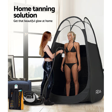 Portable Pop Up Spray Tan Tent with Windows 190cm Black