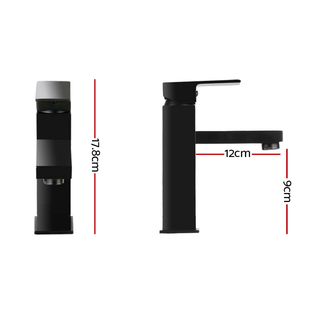 Cefito Square Basin Mixer Tap Black Matte Bathroom