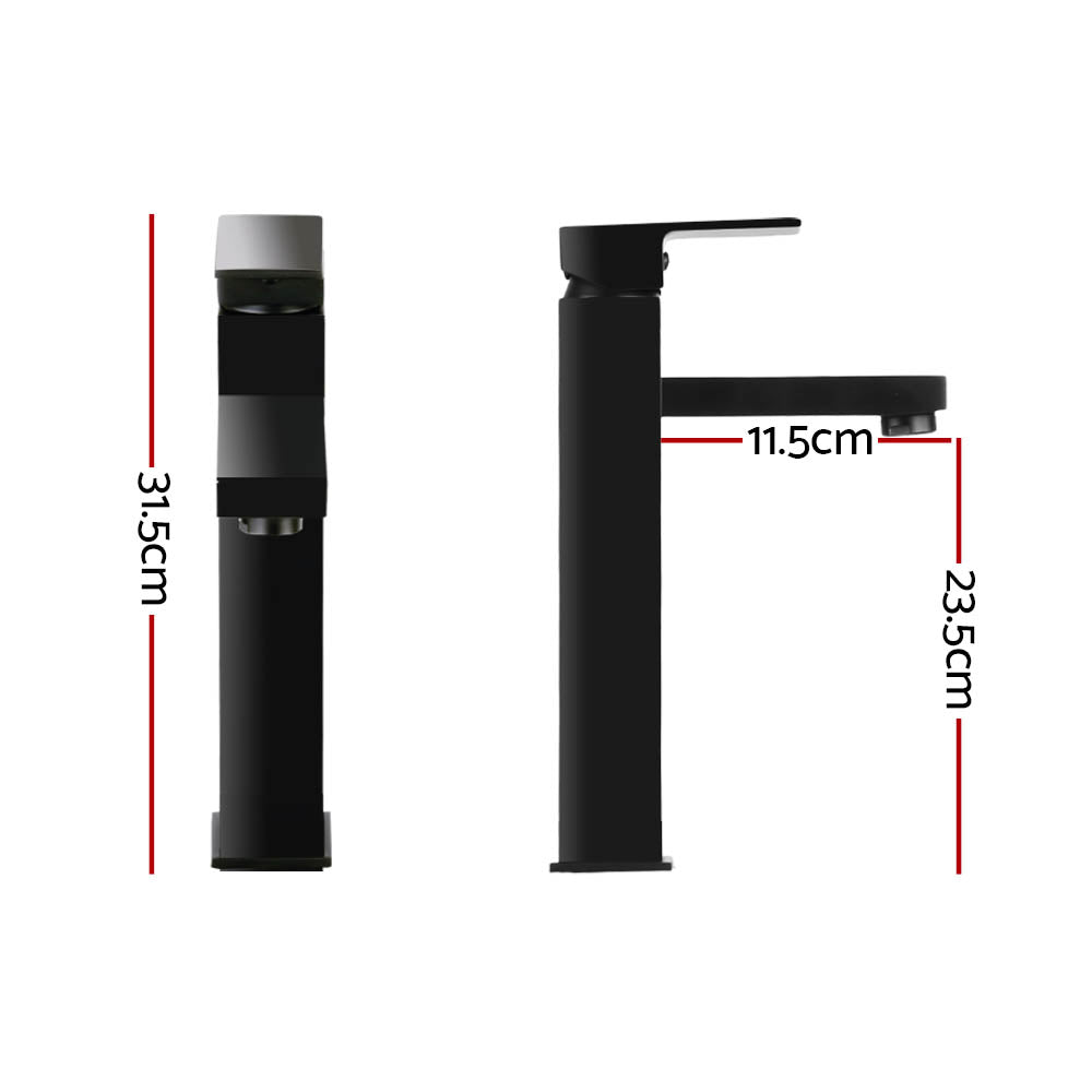 Cefito Tall Basin Mixer Tap Square Design Matte Black