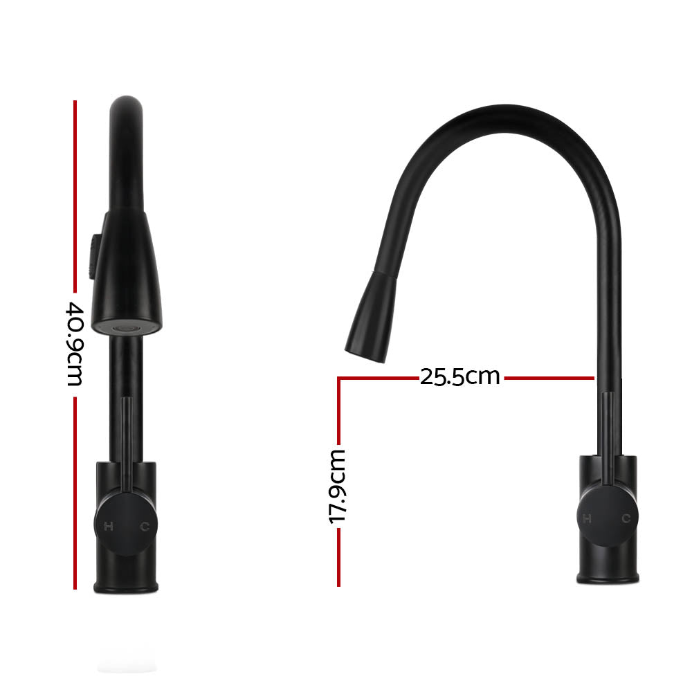 Cefito Matt Black Pull-out 2 Mode Kitchen Mixer Tap