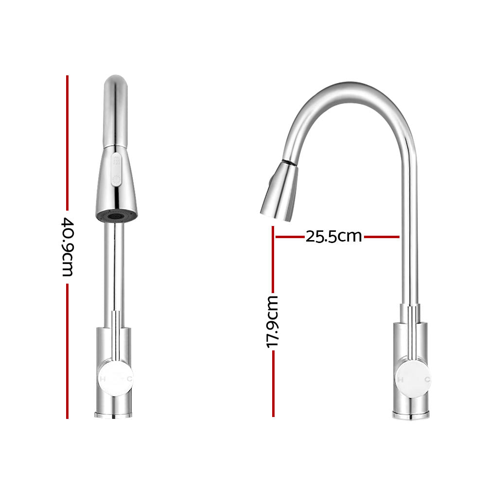 Cefito Chrome Pull-out 2 Mode Kitchen Mixer Tap