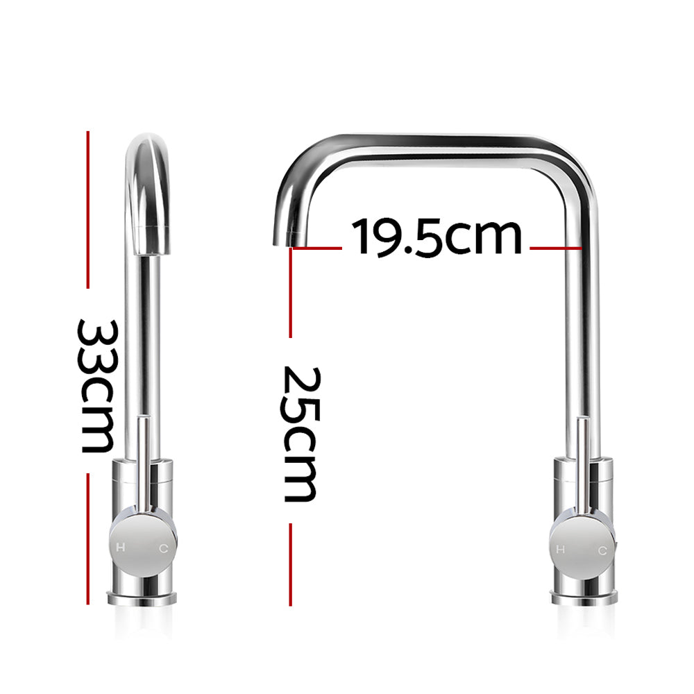 Cefito Rectangle Gooseneck Kitchen Mixer Tap Chrome