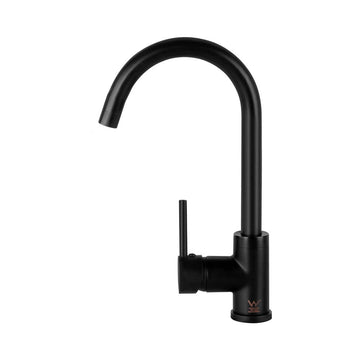Cefito Matt Black Gooseneck Kitchen Mixer Tap