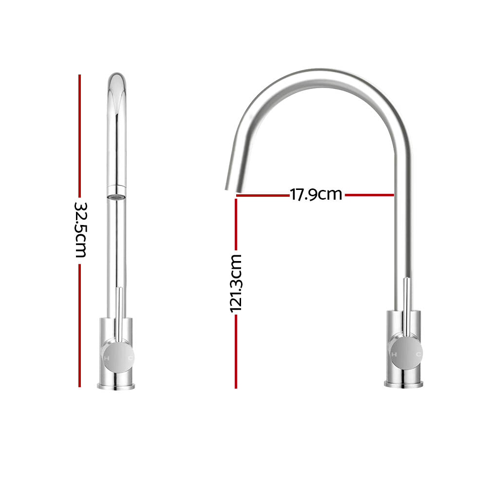 Cefito Chrome Gooseneck Kitchen Mixer Tap