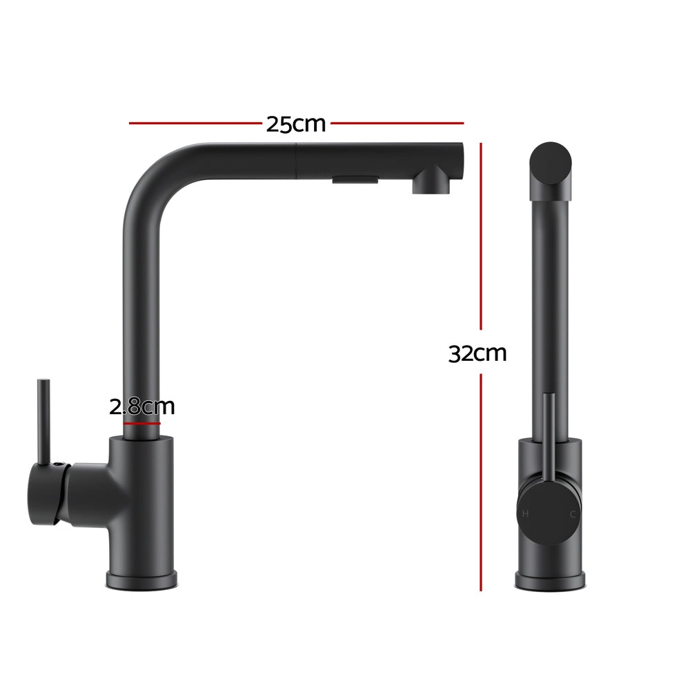 Cefito Pull-Out Kitchen Mixer Tap WELS 5 Star Black